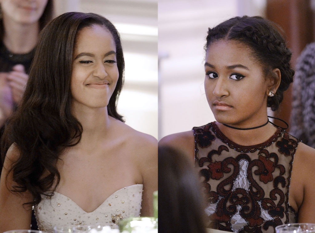 Malia And Sasha Obama Look Stunning At First State Dinner E Online